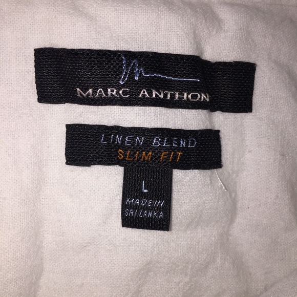 Marc Anthony Slim Fit Linen Short Sleeve Shirt - Picture 5 of 5